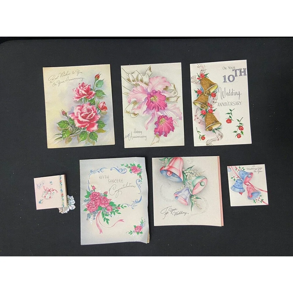 Midcentury Vintage 40s/50 Wedding 25 Cards Signed Paper Ephemera Scrapbook Annev